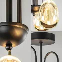 Straluma Strak klassieke plafondlamp egg goud met zwart></noscript> Plafondlampen|LED Plafondlampen