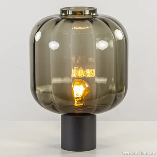 Straluma Strak klassieke tafell. met zwart glas> Woonkamerlampen|Slaapkamerlampen