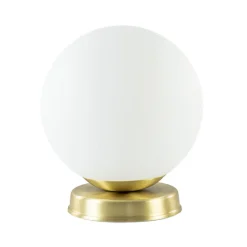Straluma Strak klassieke tafellamp witte glazen bol met goud> Tafellampen|Klassieke Verlichting