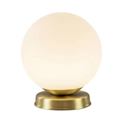Straluma Strak klassieke tafellamp witte glazen bol met goud> Tafellampen|Klassieke Verlichting