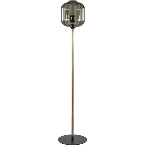 Straluma Strak klassieke vloerlamp brons met zwart en smoke glas> Vloerlampen|Klassieke Verlichting