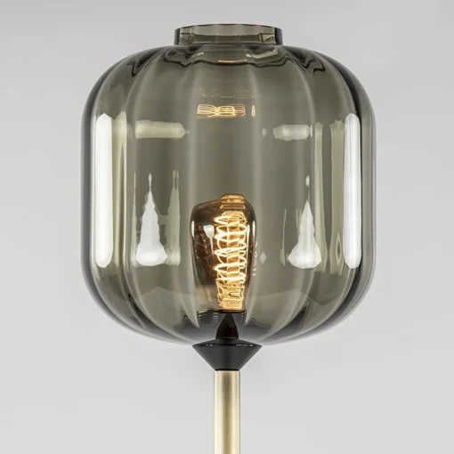 Straluma Strak klassieke vloerlamp brons met zwart en smoke glas> Vloerlampen|Klassieke Verlichting