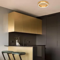 Straluma Strak moderne LED plafondlamp goud></noscript> Plafondlampen|Plafonnières