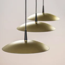 Straluma Strakke 3-lichts hanglamp LED mat zwart/mat goud></noscript> Hanglampen|Eettafellampen