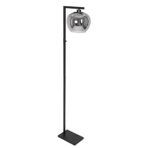 Straluma Strakke vloerlamp zwart met smoke glazen kap> Vloerlampen|Retro Verlichting