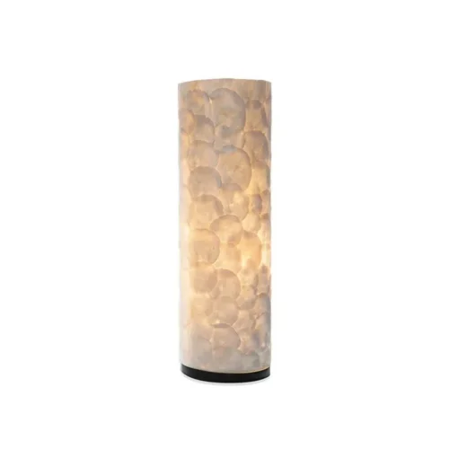 Straluma Tafellamp 40 cm cilinder creme schelpen> Schelpenlampen|Woonkamerlampen