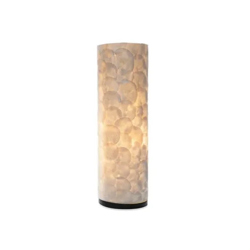 Straluma Tafellamp 40 cm cilinder creme schelpen> Schelpenlampen|Woonkamerlampen