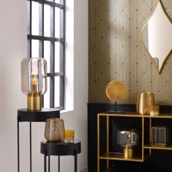 Straluma Tafellamp Arturan messing + smoke glas></noscript> Tafellampen|Light and Living