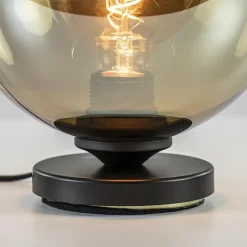 Straluma Tafellamp Bella zwart + smoke glas 20cm></noscript> Woonkamerlampen|Slaapkamerlampen