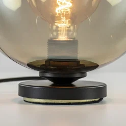 Straluma Tafellamp Bella zwart + smoke glas 25cm></noscript> Tafellampen|Luxe Verlichting