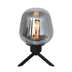Straluma Tafellamp driepoot kegel smoke glas> Driepoot lampen|Woonkamerlampen