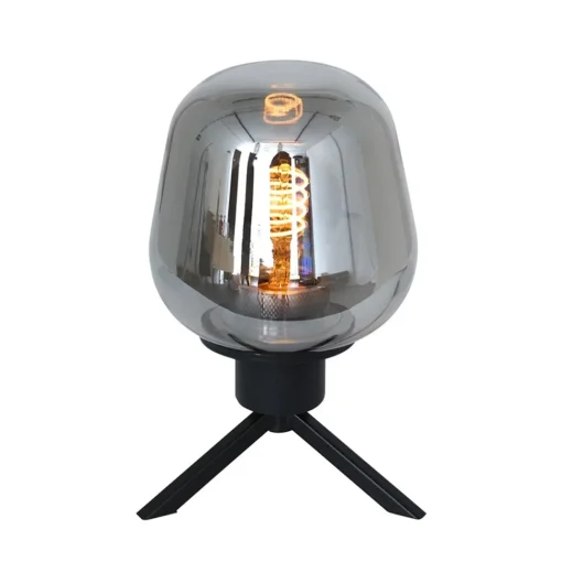 Straluma Tafellamp driepoot kegel smoke glas> Driepoot lampen|Woonkamerlampen