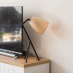 Straluma Tafellamp driepoot zwart/schelpen gold></noscript> Schelpenlampen|Woonkamerlampen