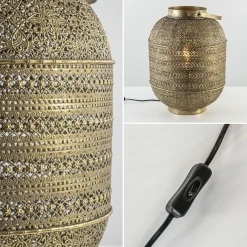 Straluma Tafellamp lantaarn goud groot Oriental></noscript> Woonkamerlampen|Slaapkamerlampen