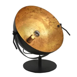Straluma Tafellamp Larino gunmetal/goldleaf 30cm> Woonkamerlampen|Slaapkamerlampen