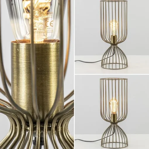 Straluma Tafellamp Lazar van Light and Living antiek brons draad> Draadlampen|Light and Living