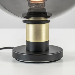 Straluma Tafellamp Lazise 25cm zwart/smoke/goud></noscript> Tafellampen|Klassieke Verlichting