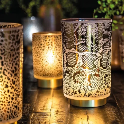 Straluma Tafellamp Leopard op batterij donker grijs met goud> Tafellampen|Light and Living