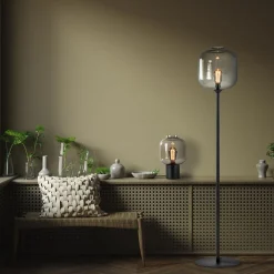 Straluma Tafellamp Lett zwart + smoke glas 20cm></noscript> Tafellampen|Design Verlichting