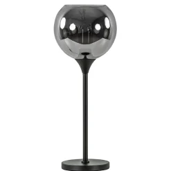 Straluma Tafellamp mat zwart met 20 cm smoke glazen bol> Tafellampen|Luxe Verlichting
