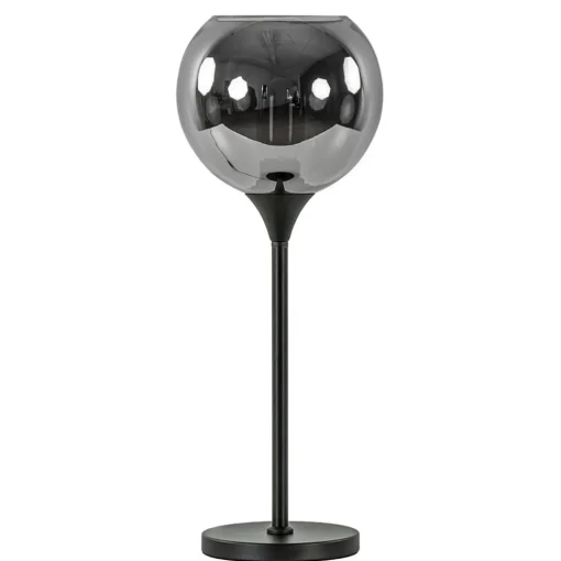 Straluma Tafellamp mat zwart met 20 cm smoke glazen bol> Tafellampen|Luxe Verlichting