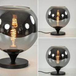 Straluma Tafellamp mat zwart met smoke glas 25 cm></noscript> Woonkamerlampen|Slaapkamerlampen