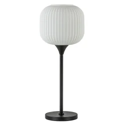 Straluma Tafellamp mat zwart met wit glas hoog> Tafellampen|Retro Verlichting