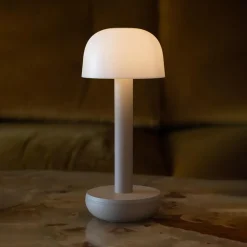 Straluma Tafellamp op batterij beige met frosted kap></noscript> Tafellampen|Eetkamerverlichting