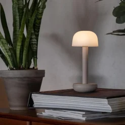 Straluma Tafellamp op batterij beige met frosted kap></noscript> Tafellampen|Eetkamerverlichting