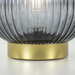 Straluma Tafellamp Tajera van Light and Living op batterij grijs/goud><noscript><img width=