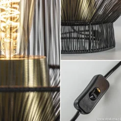 Straluma Tafellamp Vitora mat zwart met bronzen fitting><noscript><img width=