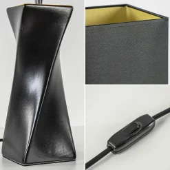 Straluma Tafellamp zwart keramiek inclusief kap zwart/goud></noscript> Tafellampen|Schemerlampen
