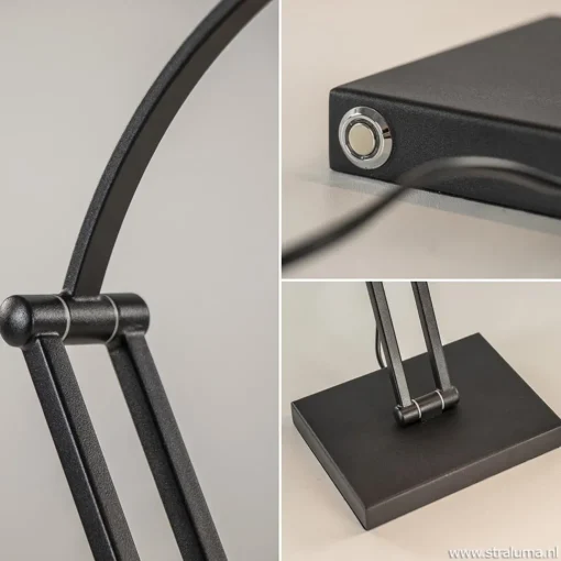 Straluma Tafellamp zwart "piano" model+touchdim.> Tafellampen|Bureaulampen