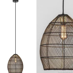 Straluma Trendy draad hanglamp Meya zwart/goud> Draadlampen|Light and Living