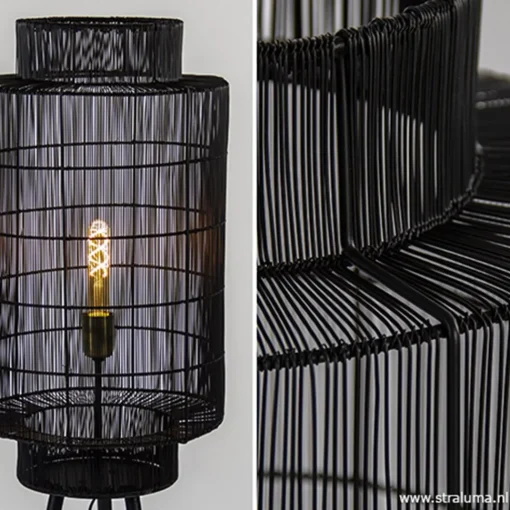 Straluma Trendy draad-vloerlamp Gruaro zwart> Draadlampen|Light and Living