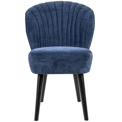 Straluma Trendy eetkamerstoel blauw met zwarte houten poot> Eetkamerstoelen