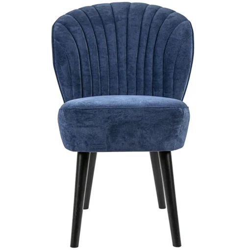 Straluma Trendy eetkamerstoel blauw met zwarte houten poot> Eetkamerstoelen