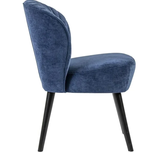 Straluma Trendy eetkamerstoel blauw met zwarte houten poot> Eetkamerstoelen