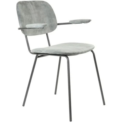Straluma Trendy eetkamerstoel Emma velvet grijs> Light and Living|Eetkamerstoelen