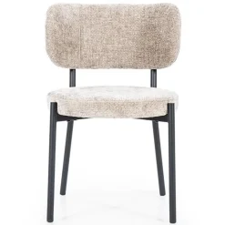 Straluma Trendy eetkamerstoel gemêleerd taupe met zwarte poot> Eetkamerstoelen