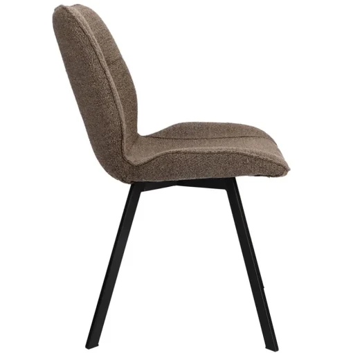 Straluma Trendy eetkamerstoel stof bruin met zwarte poot> Eetkamerstoelen