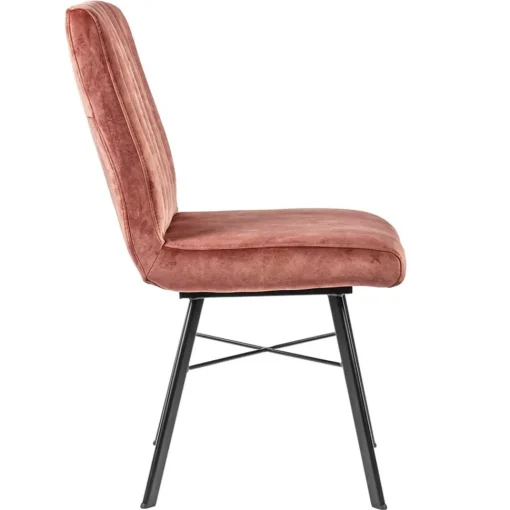 Straluma Trendy eetkamerstoel velvet blush met zwarte pootjes> Eetkamerstoelen