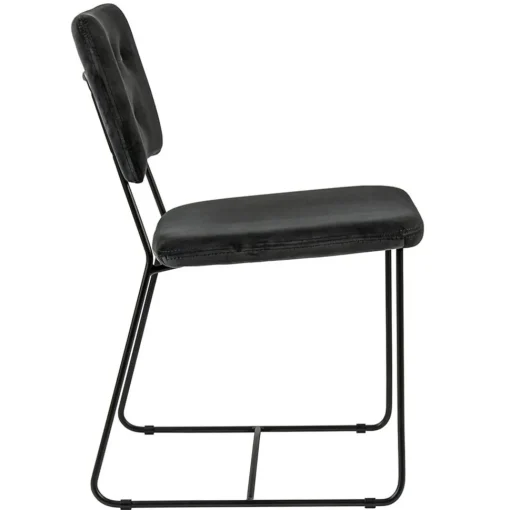 Straluma Trendy eetkamerstoel velvet grijs met metalen poot> Eetkamerstoelen