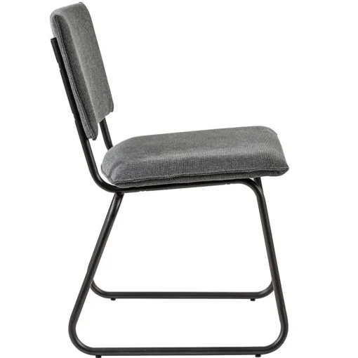 Straluma Trendy eettafelstoel grijs met gunmetal poot> Eetkamerstoelen
