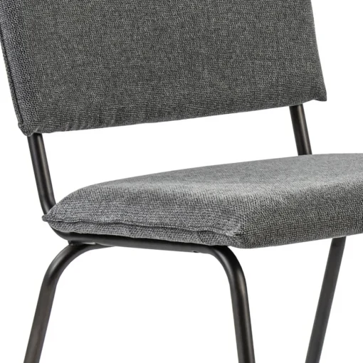 Straluma Trendy eettafelstoel grijs met gunmetal poot> Eetkamerstoelen