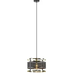 Straluma Trendy hanglamp mat zwart met hoogglans goud> Eetkamerverlichting|Hanglampen
