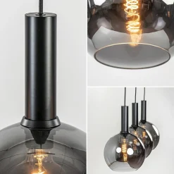 Straluma Trendy hanglamp met smoke/titanium glazen bollen></noscript> Eettafellampen|Pendel Lampen