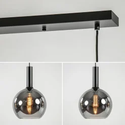Straluma Trendy hanglamp met smoke/titanium glazen bollen></noscript> Eettafellampen|Pendel Lampen