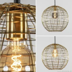 Straluma Trendy hanglamp Mirana goud L&L></noscript> Draadlampen|Light and Living