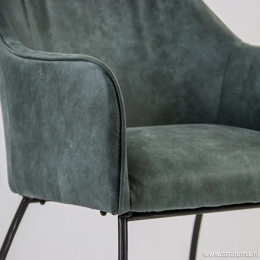 Straluma Trendy kuipstoel met zwart metalen poot> Eetkamerstoelen
